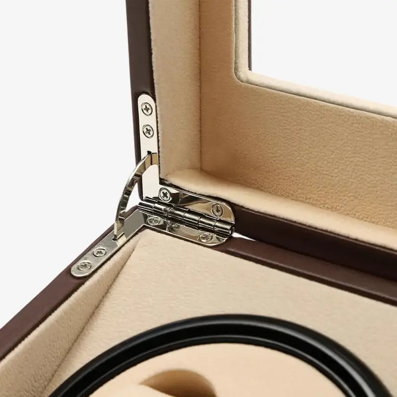 Remontoir coffret 4 montres automatiques et 10 rangements - angle latéral