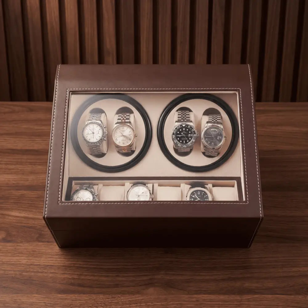 Remontoir coffret 4 montres automatiques et 10 rangements - présentation du produit