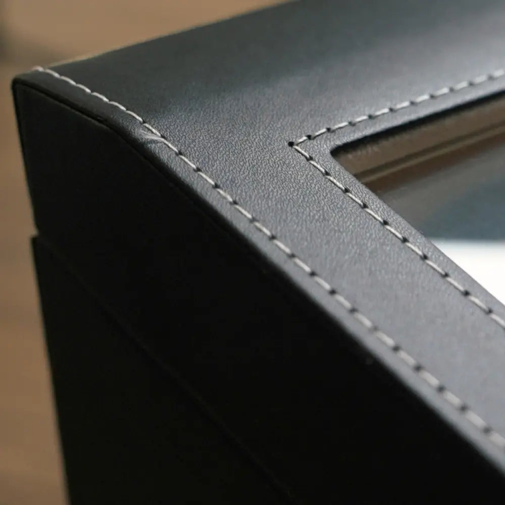 Remontoir coffret 4 montres automatiques et 10 rangements - détail de la fermeture