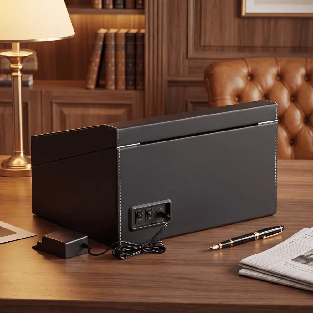 Remontoir coffret 4 montres automatiques et 10 rangements - détail des matériaux