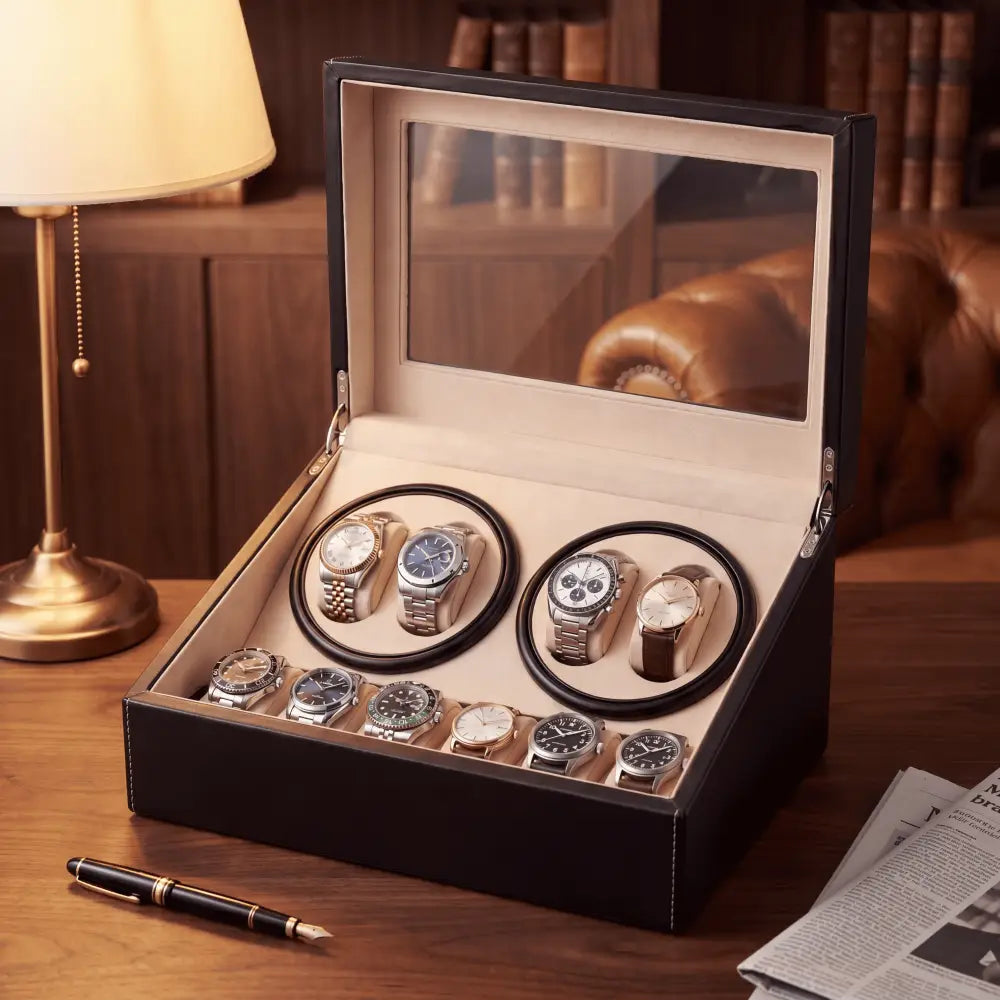 Remontoir coffret 4 montres automatiques et 10 rangements Image