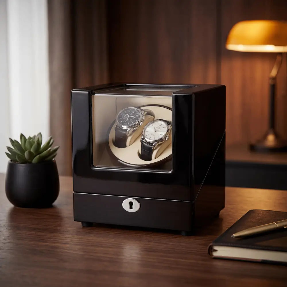 Remontoir double pour 2 montres automatiques en bois - détail de la finition