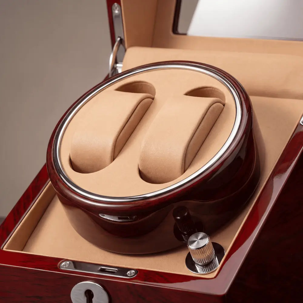 Remontoir double pour 2 montres automatiques en bois - vue arrière