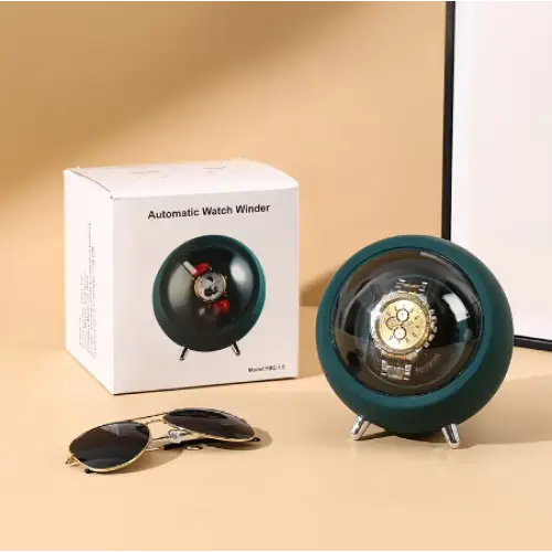 Remontoir montre automatique design sphère compact - couvercle ouvert